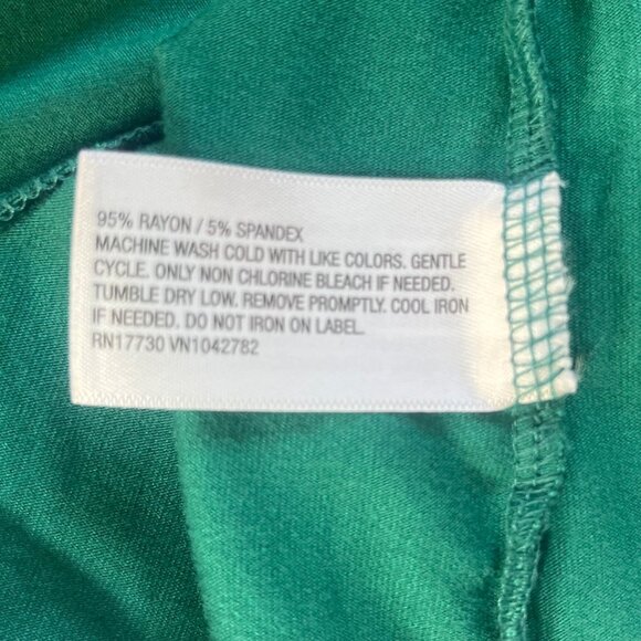 Ava & Viv Draped Knot Front Top Womens 1X Green New Short Sleeves - Picture 6 of 8
